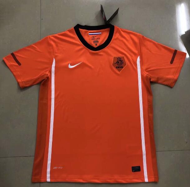 2010 Netherlands Retro Home Kit Soccer Jersey